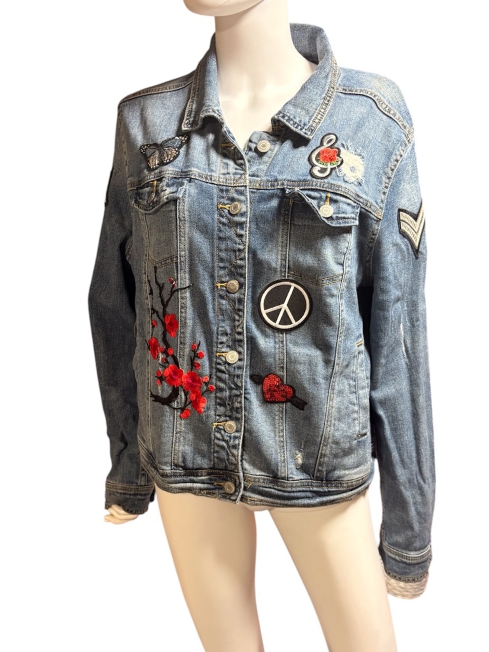 Rock The Jacket Patchwork Denim Jacket - L